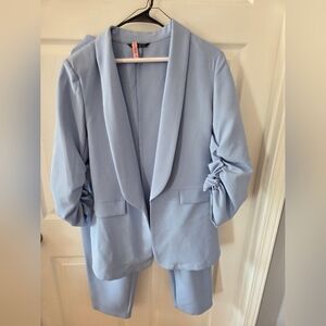 Light Blue Blazer and Pants Set